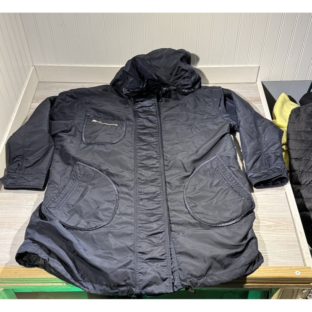 BELSTAFF Nylon Parka Jacket Coat‎ Navy Blue Sz 48 Women's